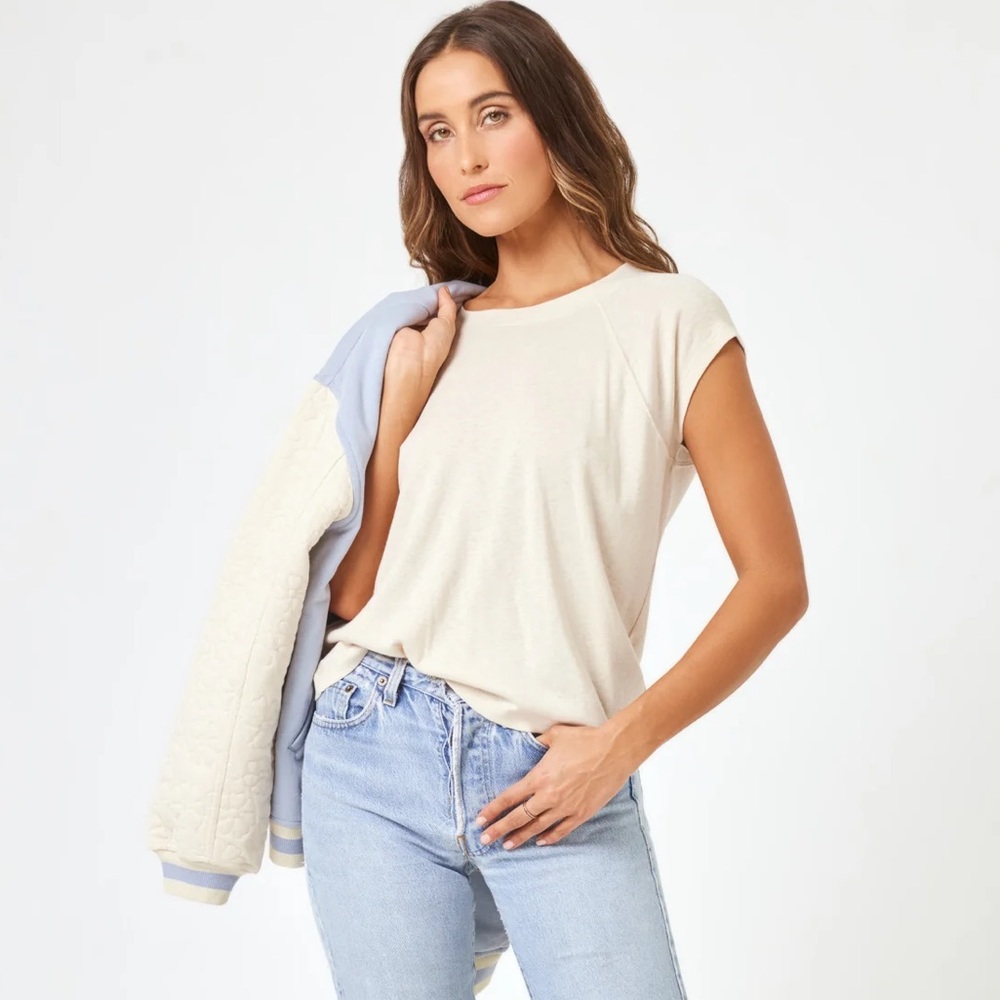 L*SPACE Sunday Tee - Bone | Size S I NWT
